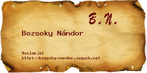 Bozsoky Nándor névjegykártya