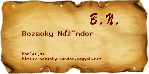 Bozsoky Nándor névjegykártya