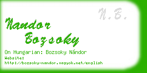 nandor bozsoky business card