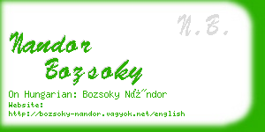 nandor bozsoky business card